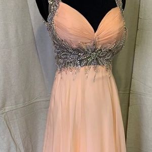 Camille La Vie Women's Size 4 Formal Full Length Gown Beaded & Jeweled Elegant